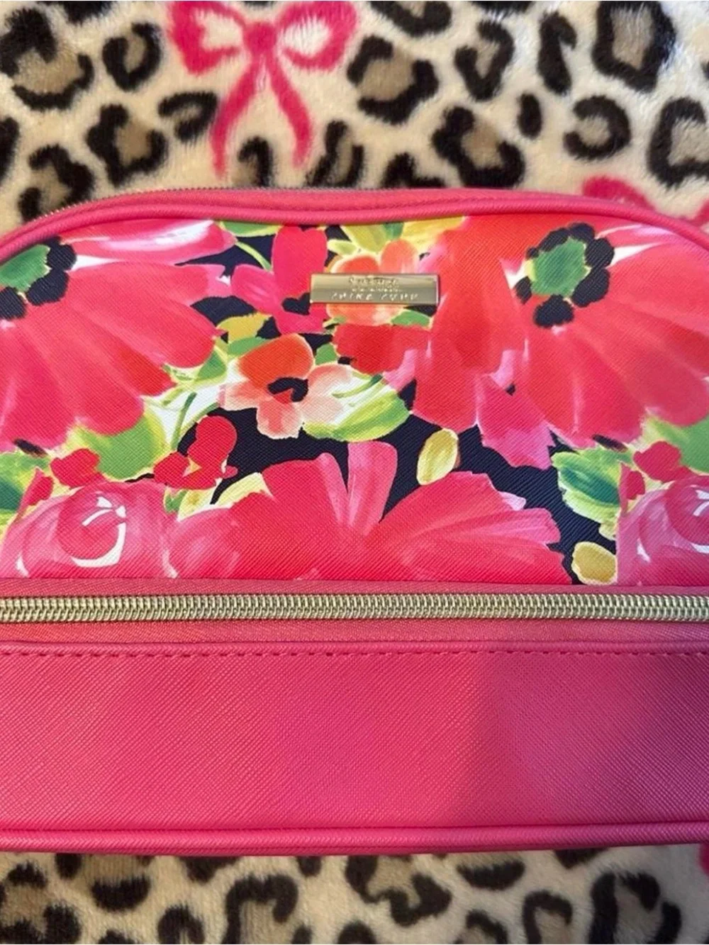 Trina Turke Pink Floral Cosmetic Pouch